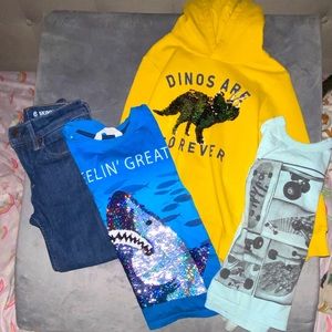Gap skinny jeans boy 6 H&M shirt H&M sweater Gap shirt BUNDLE